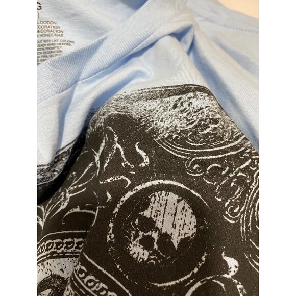 Vintage-Style OP Graphic Guitar T-Shirt XL Blue With Guitar & Ornate Design NWOT - Picture 4 of 4